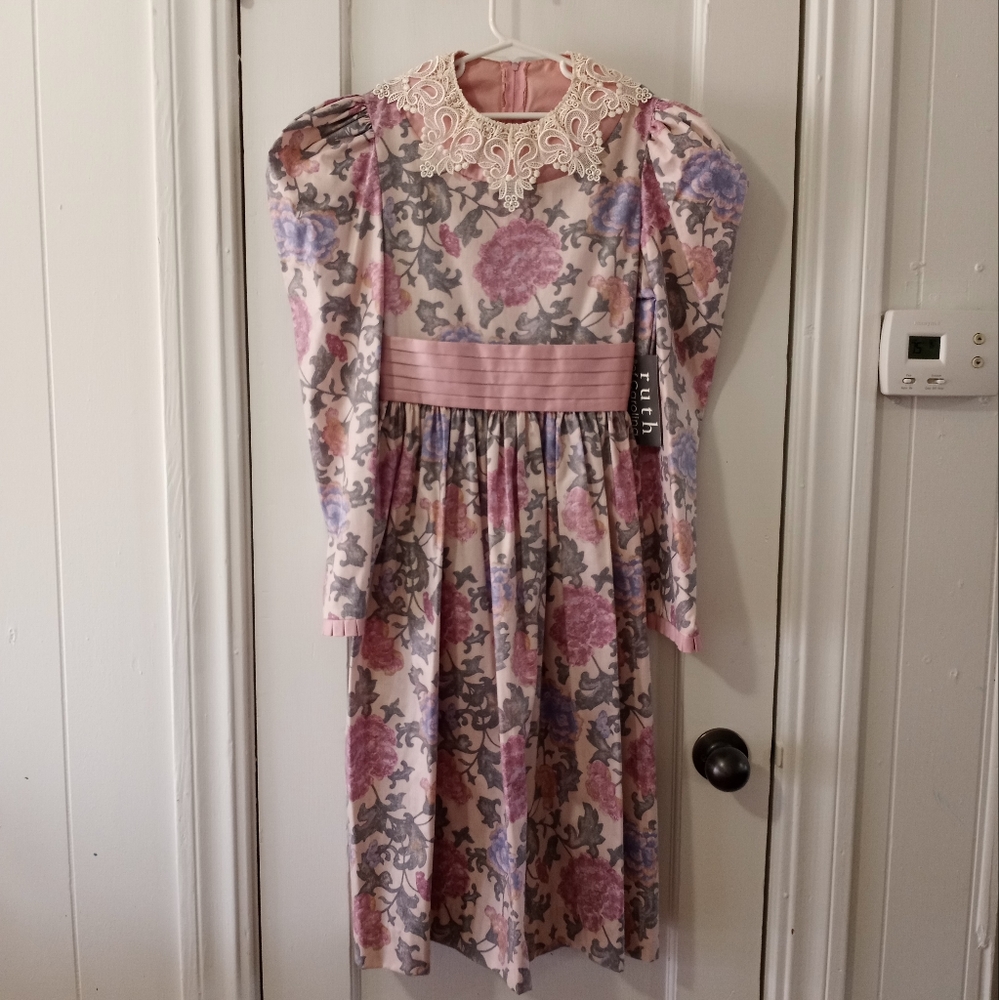 Vintage Ruth Of Carolina Floral Dress Girls Size 14 NWT